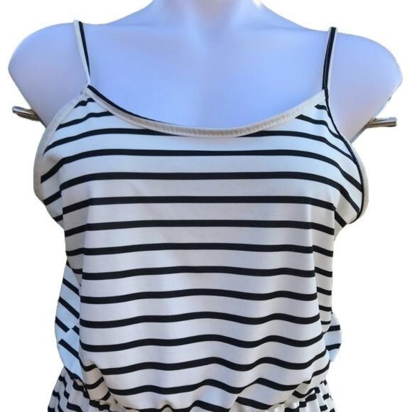 Romper Shorts Striped Black and White Swim suit Cover Casual Wear - Picture 4 of 8